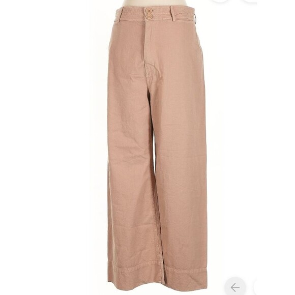 Apiece Apart Pants - Apiece Apart New York Women's Beige Merida Cotton Wide Leg Pants 8